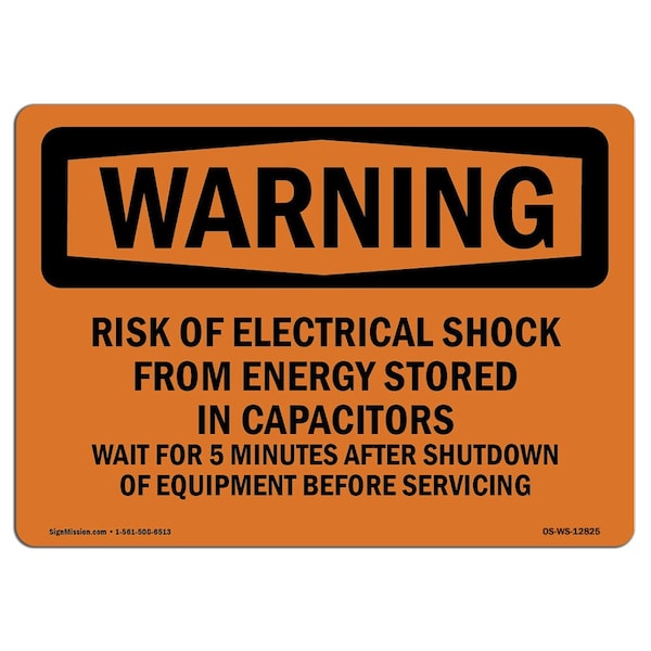 Safety Sign, OSHA WARNING, 18" Height, 24" Width, Risk Of Electrical Shock From Energy, Landscape
